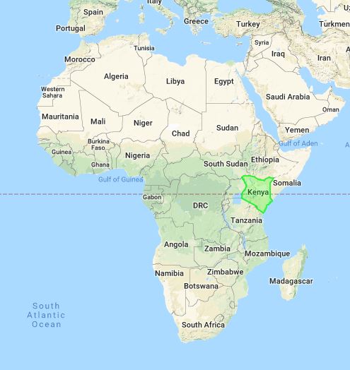 Kenya sits on the Equator in East Africa