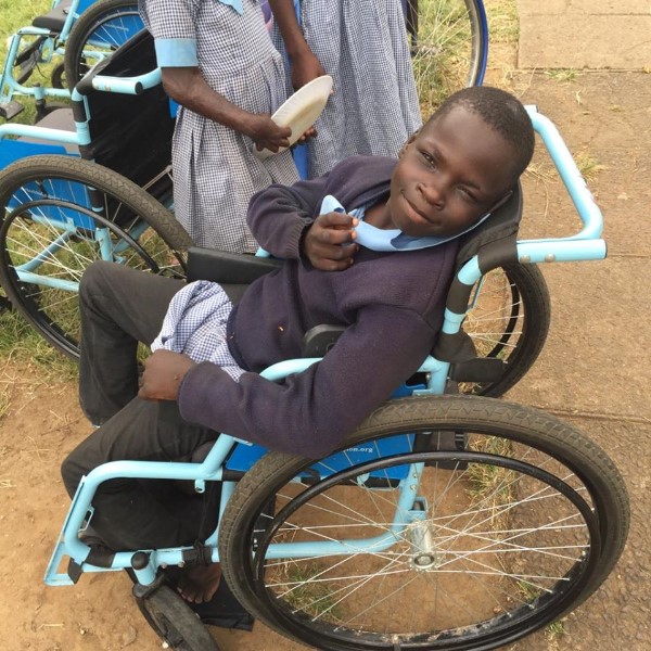 Happy wheelchair user