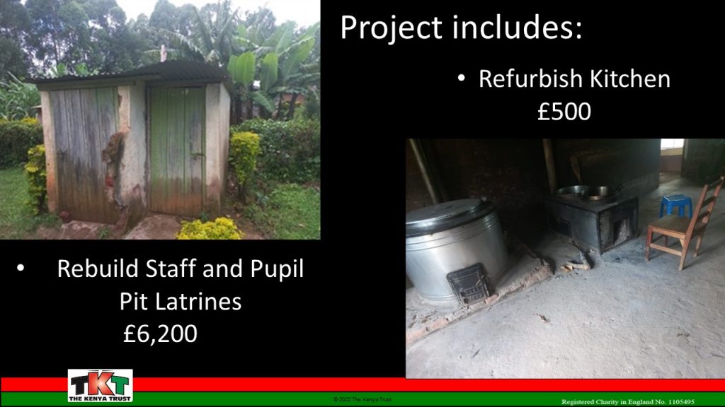 Rebuild latrines and refurbish kitchen